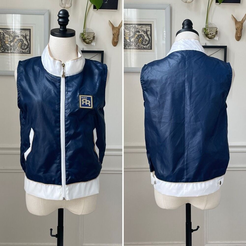 Vintage 90s Reebok Navy Blue Full Zip Vest Streetwear Unisex M